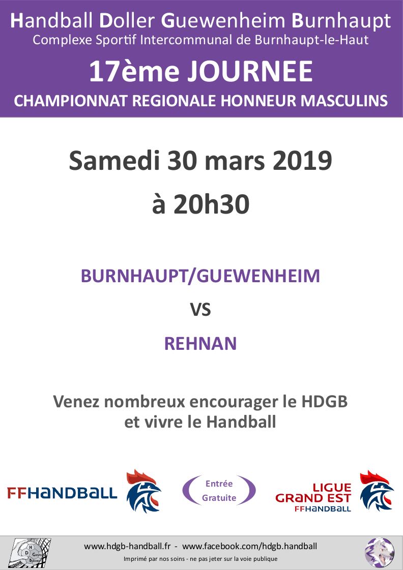 Match de Championnat Honneur Régional Masculins